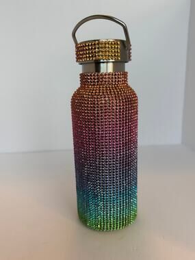 TOMO Bottle Rainbow Ombre Rhinestone Luxury Diamond Water Bottle New